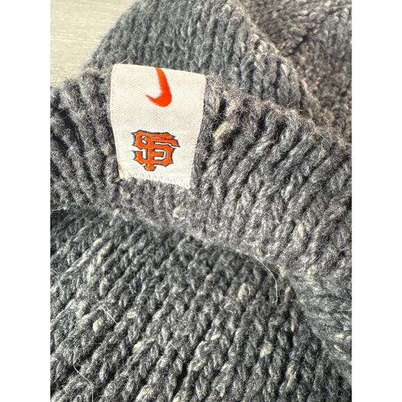 San Francisco Giants Nike Heathered Gray Unisex OSFM Fleece Beanie Cap- EUC - Picture 2 of 4